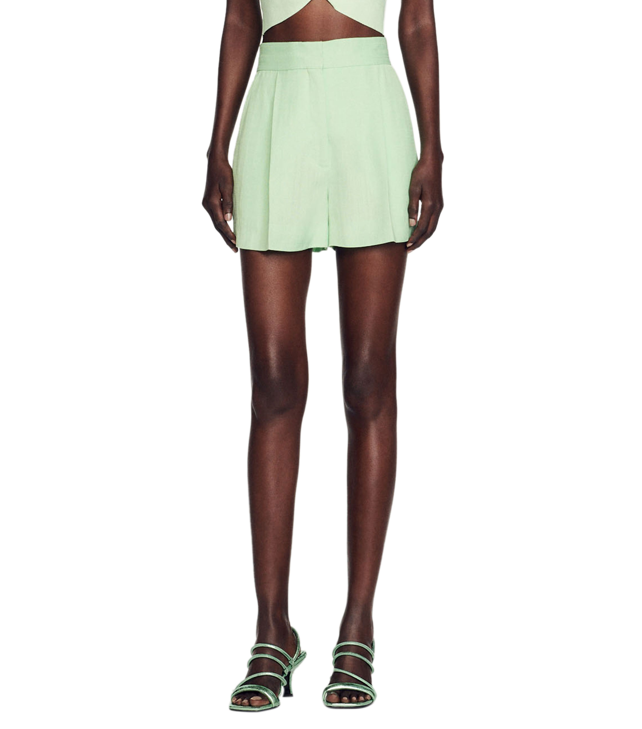 Short Sandro Noir Fluide Et Léger - Taille 38 - Occasion En Excellent état